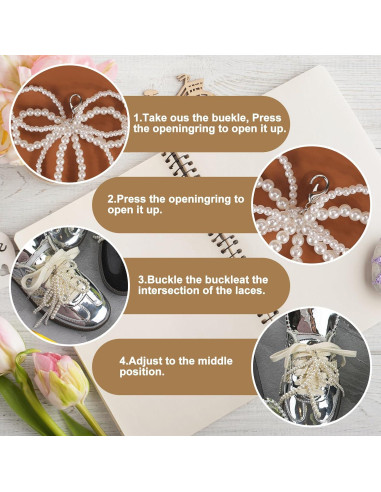 Draupnir 8 Pcs Charms de Lazo de Perlas para Zapatillas DIY
