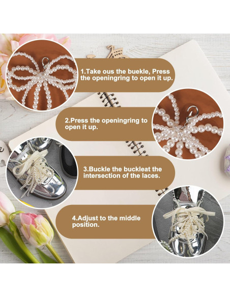 Draupnir 8 Pcs Charms de Lazo de Perlas para Zapatillas DIY