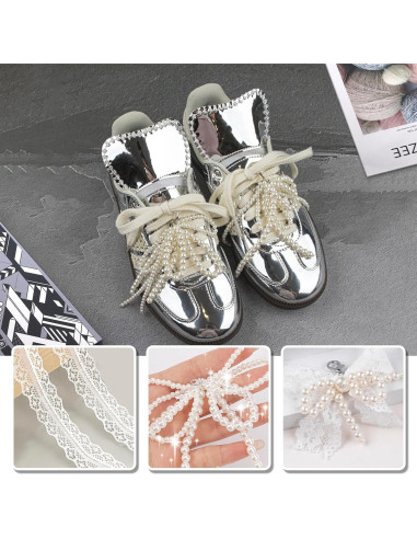 Draupnir 8 Pcs Charms de Lazo de Perlas para Zapatillas DIY