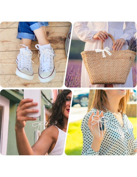 Draupnir 8 Pcs Charms de Lazo de Perlas para Zapatillas DIY