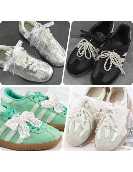 Draupnir 8 Pcs Charms de Lazo de Perlas para Zapatillas DIY