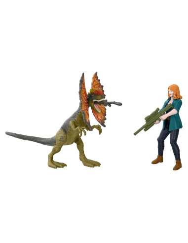 Figura de Acción Mattel Jurassic World Claire y Dilophosaurus
