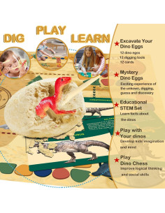 Kit Excavación Dinosaurios - 12 Huevos Rellenos Jiaxin 2