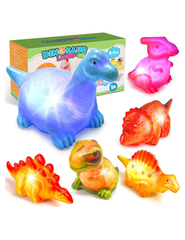 Juguetes de Baño Dinosaurios MDINGTD 6 Piezas Iluminados