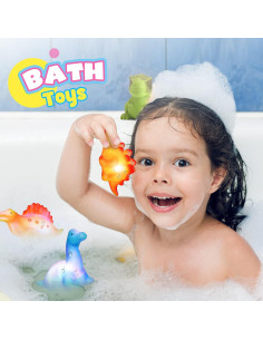 Juguetes de Baño Dinosaurios MDINGTD 6 Piezas Iluminados 2