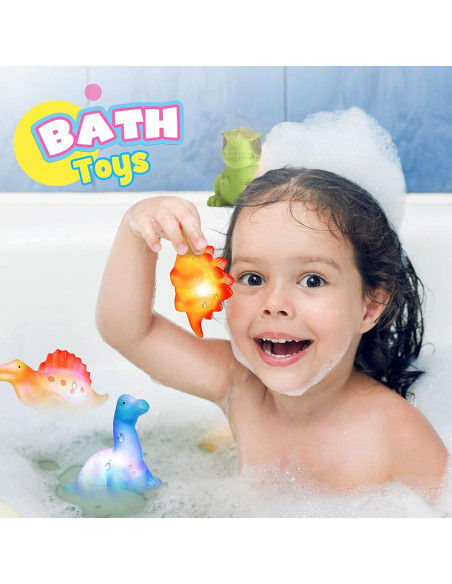 Juguetes de Baño Dinosaurios MDINGTD 6 Piezas Iluminados