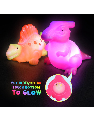 Juguetes de Baño Dinosaurios MDINGTD 6 Piezas Iluminados