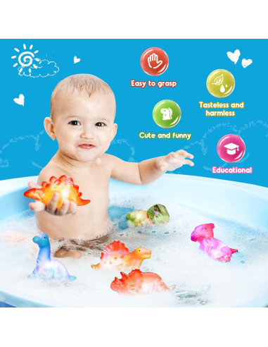 Juguetes de Baño Dinosaurios MDINGTD 6 Piezas Iluminados