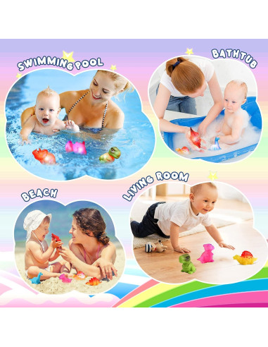 Juguetes de Baño Dinosaurios MDINGTD 6 Piezas Iluminados