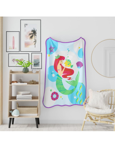 Manta La Sirenita Ariel Franco 116x152 cm Suave Plush