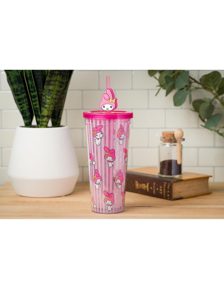 Taza Fría Silver Buffalo My Melody 710 ml con Tapa y Popote