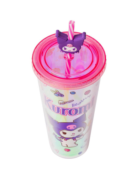 Taza Fría Sanrio Kuromi 710 ml con Tapa y Popote