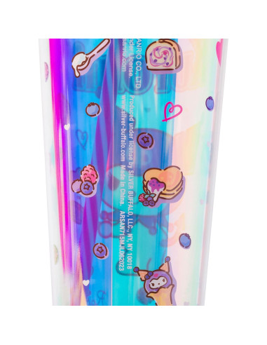 Taza Fría Sanrio Kuromi 710 ml con Tapa y Popote