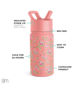 Botella de Agua Simple Modern CoComelon 414ml con Pajita 2