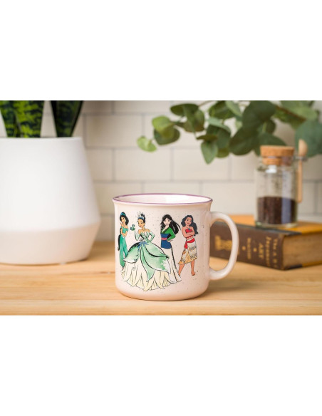 Taza Camper Cerámica Silver Buffalo Princesas Disney 590ml