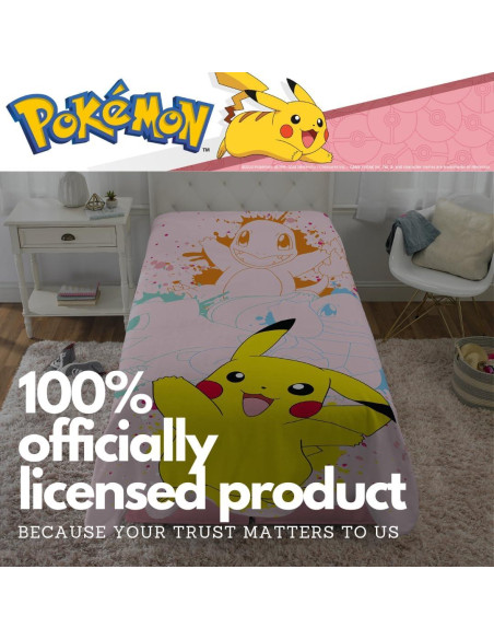 Manta Pokémon Franco Pika Pals 157x229 cm Suave Niños