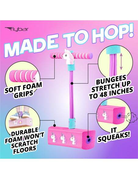 Pogo Stick Flybar Unicornio para Niños - Divertido y Seguro