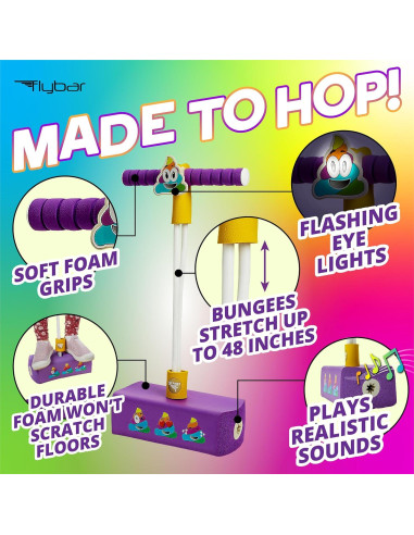 Pogo Stick Flybar Caca Arcoíris para Niños de 3 Años