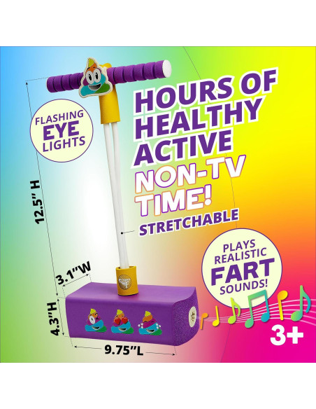 Pogo Stick Flybar Caca Arcoíris para Niños de 3 Años