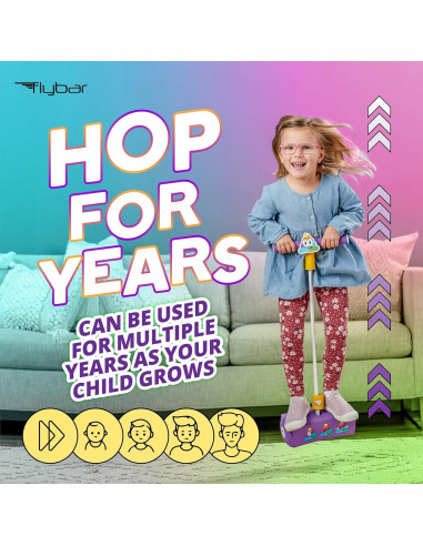 Pogo Stick Flybar Caca Arcoíris para Niños de 3 Años
