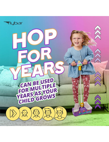 Pogo Stick Flybar Caca Arcoíris para Niños de 3 Años