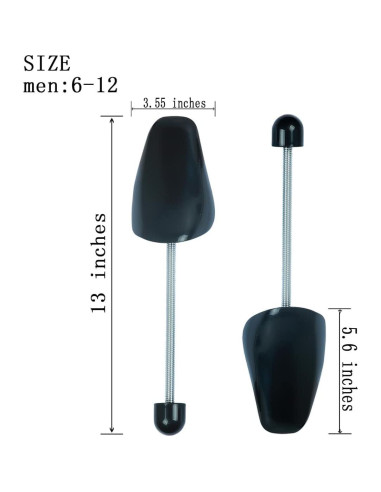 2 Pares de Árboles para Zapatos de Plástico Amberclare - Negro