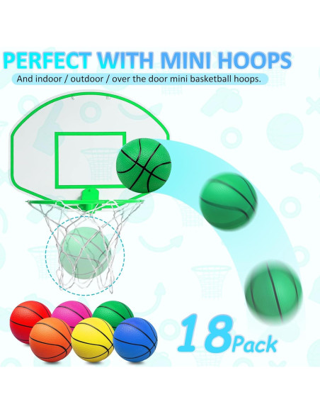 18 Piezas Mini Balones de Baloncesto 12,7 cm Oleitodh