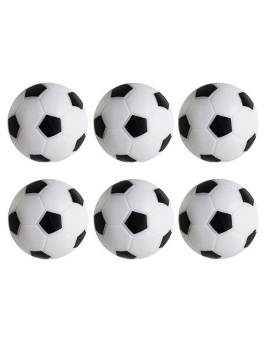 Pelotas de Foosball TOSAMZOO 36mm Paquete de 6 Blanco y Negro
