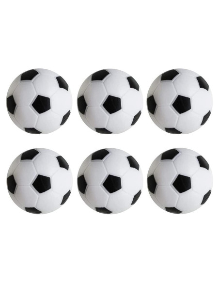 Pelotas de Foosball TOSAMZOO 36mm Paquete de 6 Blanco y Negro