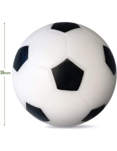 Pelotas de Foosball TOSAMZOO 36mm Paquete de 6 Blanco y Negro