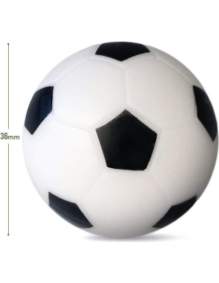Pelotas de Foosball TOSAMZOO 36mm Paquete de 6 Blanco y Negro