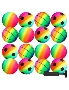 Set de 15 Balones Arcoíris Lenwen para Niños + Bomba 15 cm