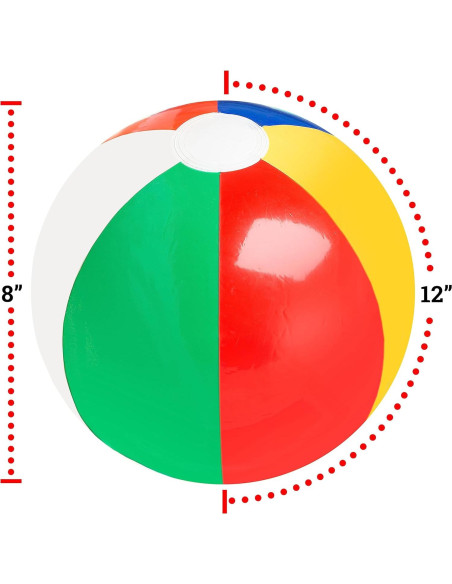 Paquete de 12 Pelotas de Playa Inflables Big Mo Multicolor