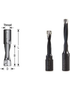 Broca de Carburo Amana Tool 12mm 2 Flutas para Festool 2