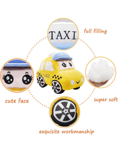 Taxi de Peluche YONLIT 26.9 cm Suave y Esponjoso