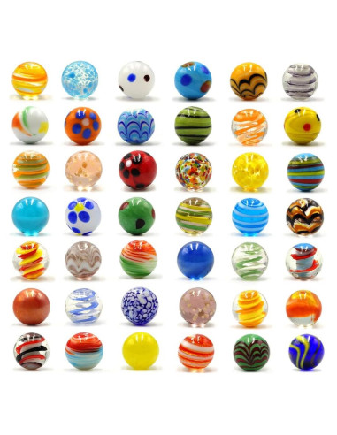 42 Canicas de Vidrio DSHMIXIA Brillantes y Coloridas