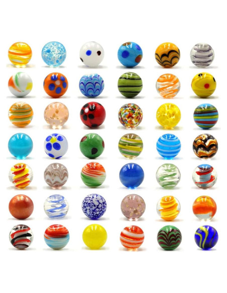 42 Canicas de Vidrio DSHMIXIA Brillantes y Coloridas