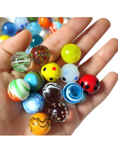 42 Canicas de Vidrio DSHMIXIA Brillantes y Coloridas