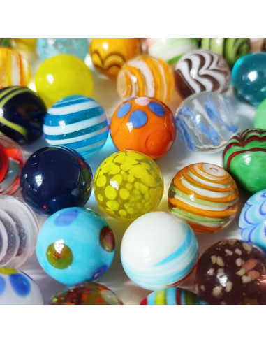 42 Canicas de Vidrio DSHMIXIA Brillantes y Coloridas