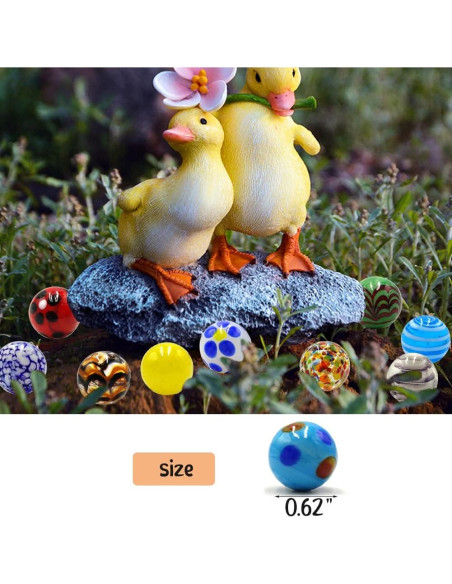 42 Canicas de Vidrio DSHMIXIA Brillantes y Coloridas