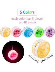 Paquete de 40 Yo-Yos LED Coloridos para Niños - Fahacop 2