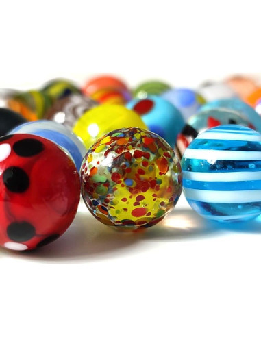 42 Canicas de Vidrio DSHMIXIA Brillantes y Coloridas