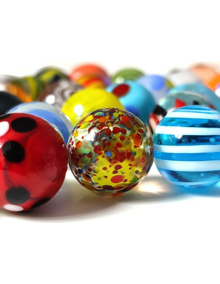 42 Canicas de Vidrio DSHMIXIA Brillantes y Coloridas