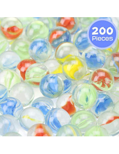 Canicas de Vidrio ShellKingdom 200PCS 1,43 cm Multicolor 2