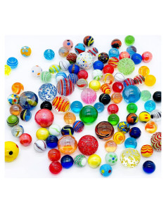 100 Canicas de Vidrio Miutrue Brillantes y Coloridas