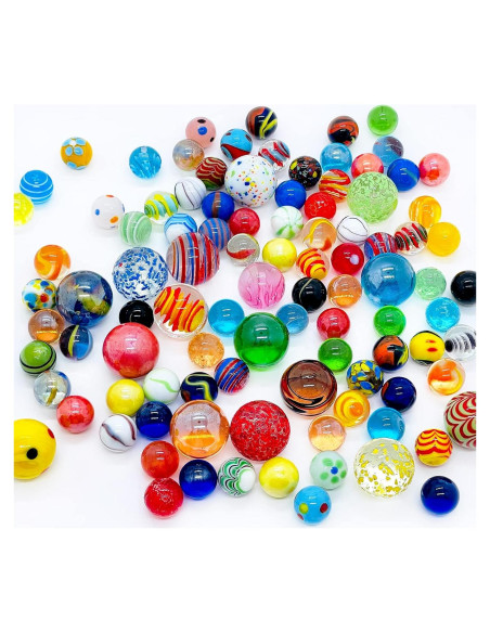 100 Canicas de Vidrio Miutrue Brillantes y Coloridas