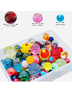 100 Canicas de Vidrio Miutrue Brillantes y Coloridas 2