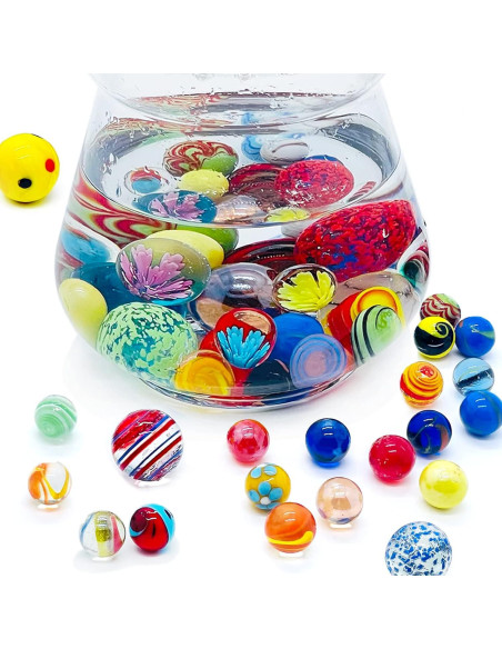 100 Canicas de Vidrio Miutrue Brillantes y Coloridas