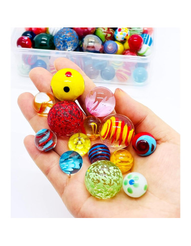 100 Canicas de Vidrio Miutrue Brillantes y Coloridas