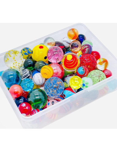 100 Canicas de Vidrio Miutrue Brillantes y Coloridas